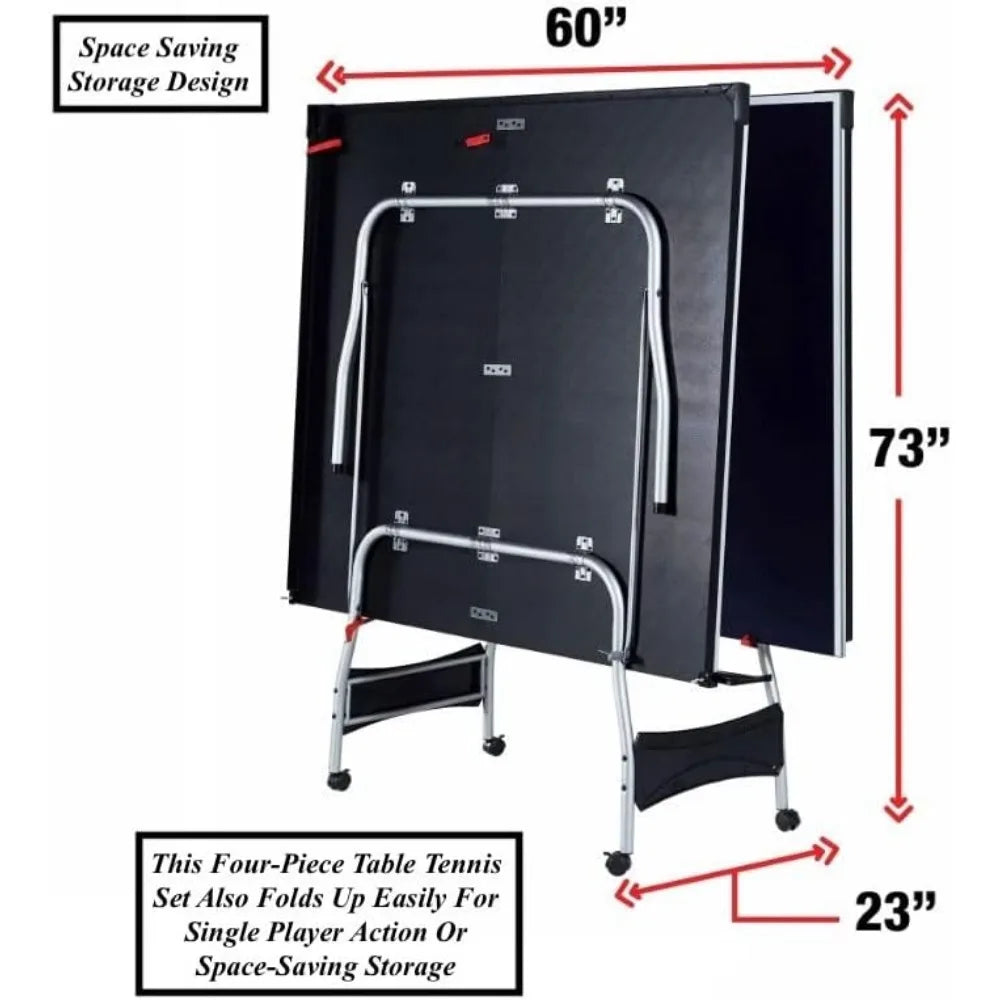 Folding Rolling Table Tennis Table with Net