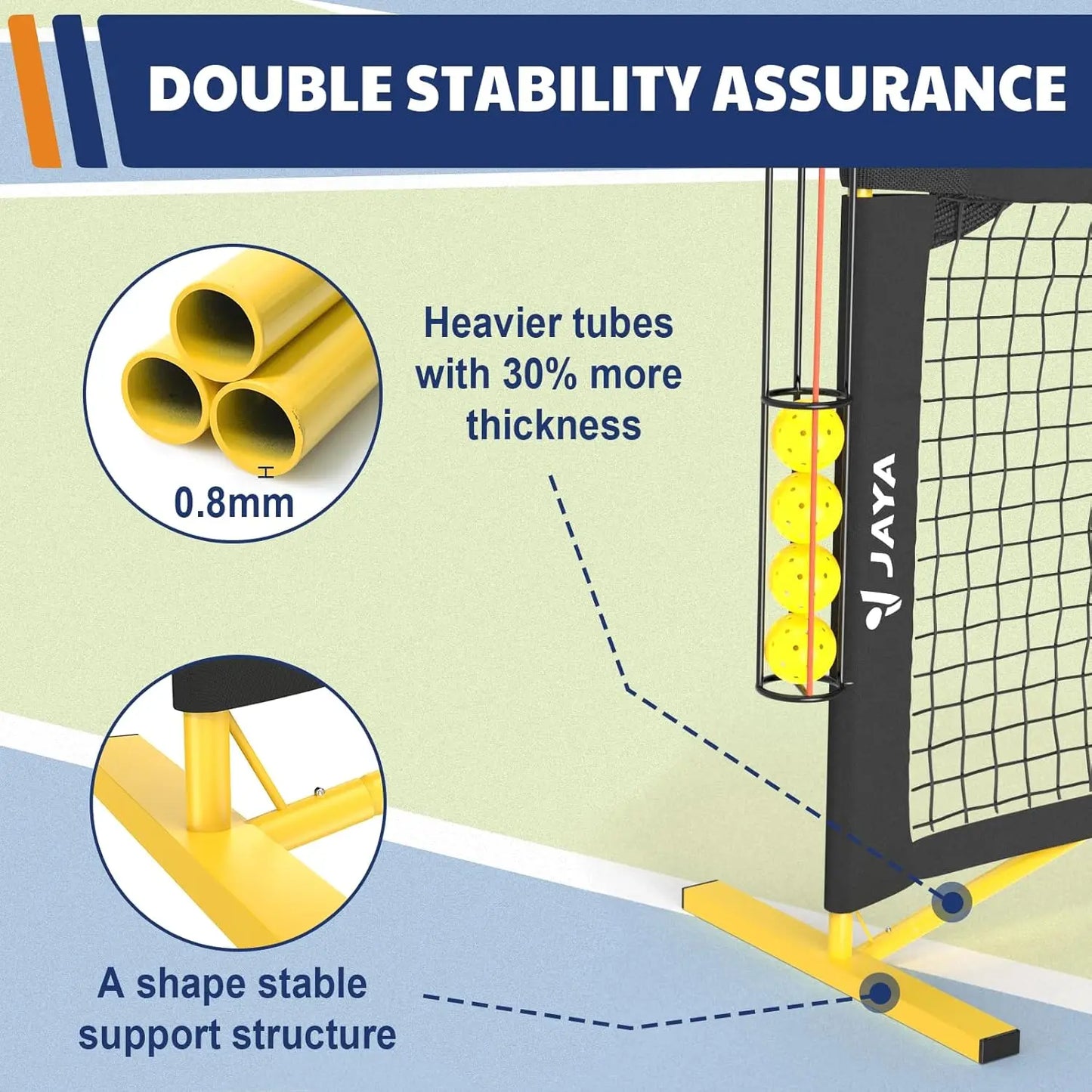 Portable Pickleball Net with Unique Ball Holder