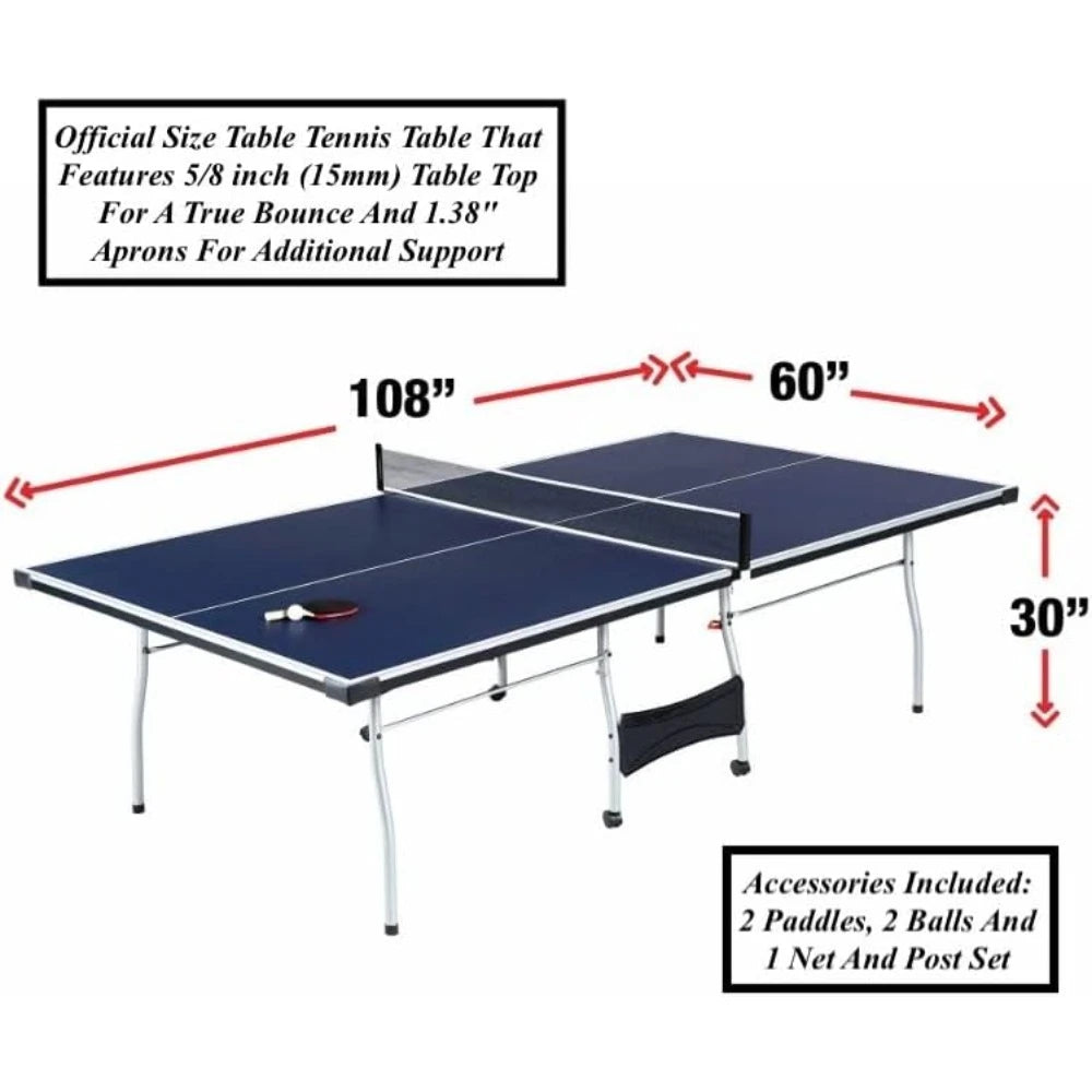 Folding Rolling Table Tennis Table with Net