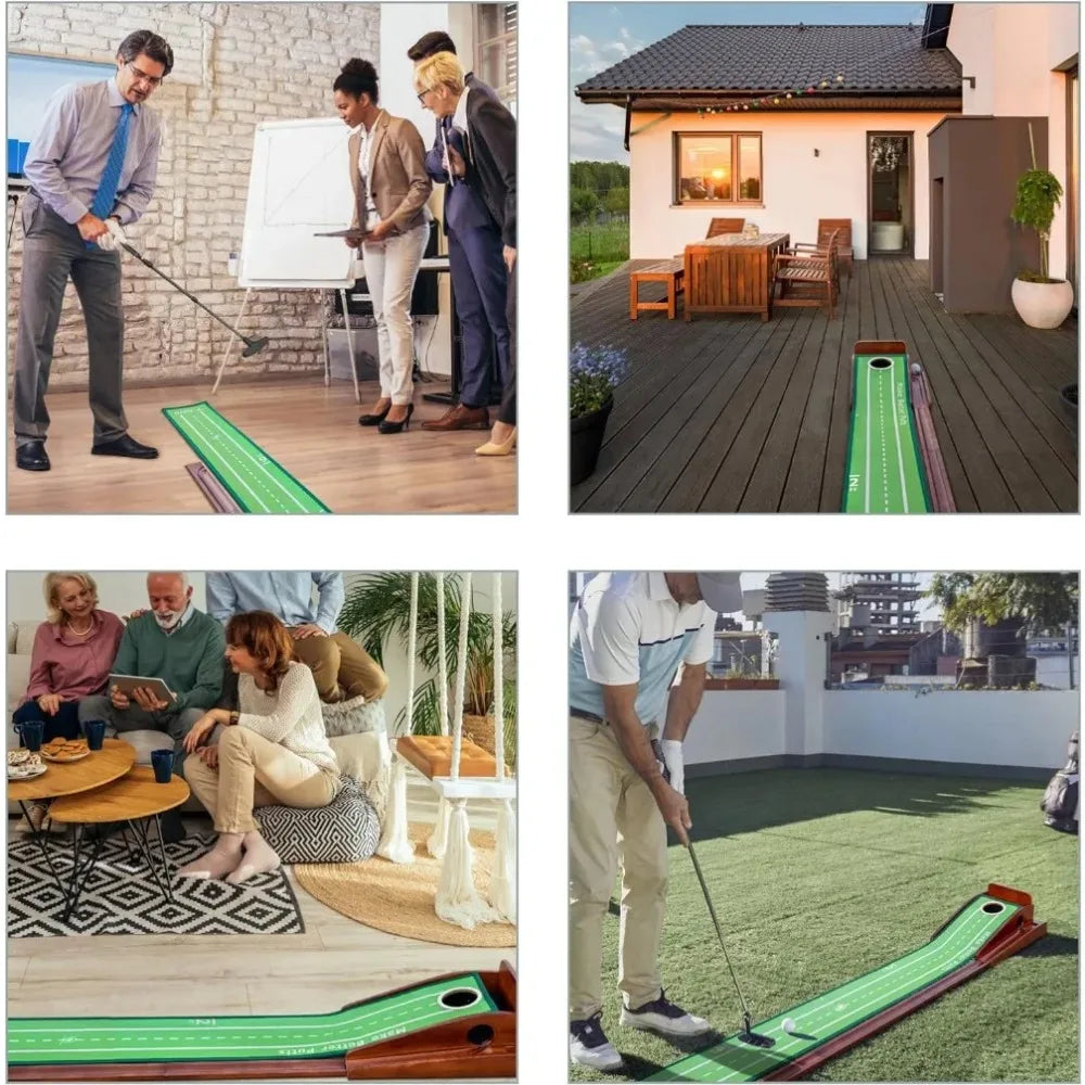 Golf Practice Mat with Auto Ball Return System