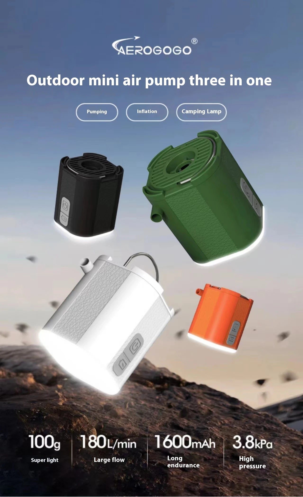 Wireless Electric Air Pump and Camping Light