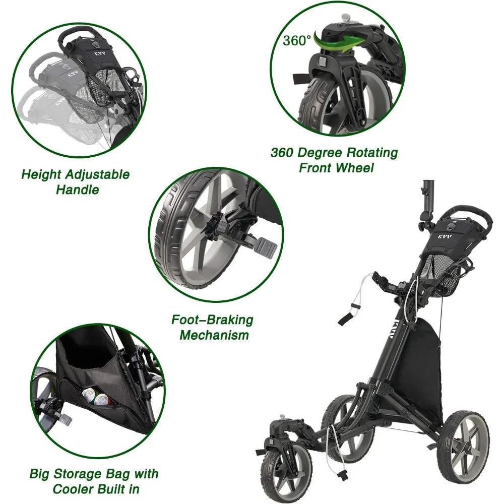 360 Degree Front Wheel Golf Push Cart