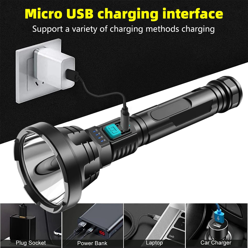 High Power LED Flashlights Rechargeable Camping Torch