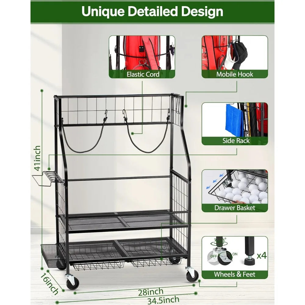 Golf Bag Storage Garage Organizer