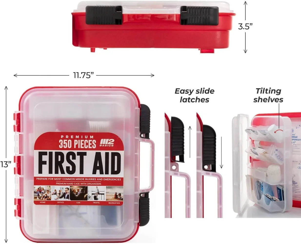 Professional 350 Piece Emergency First Aid Kit