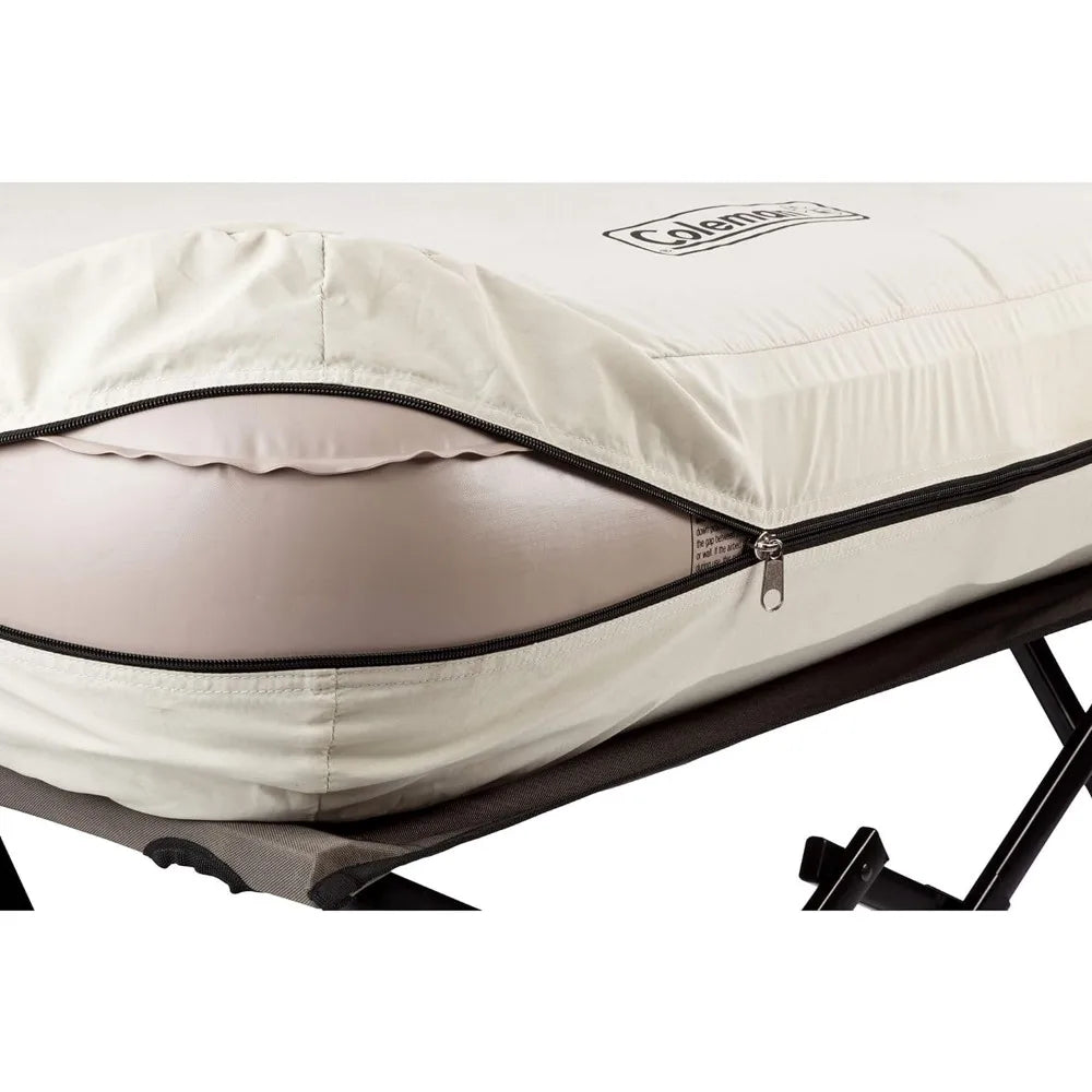 Camping Cot, Air Mattress, & Pump Combo,