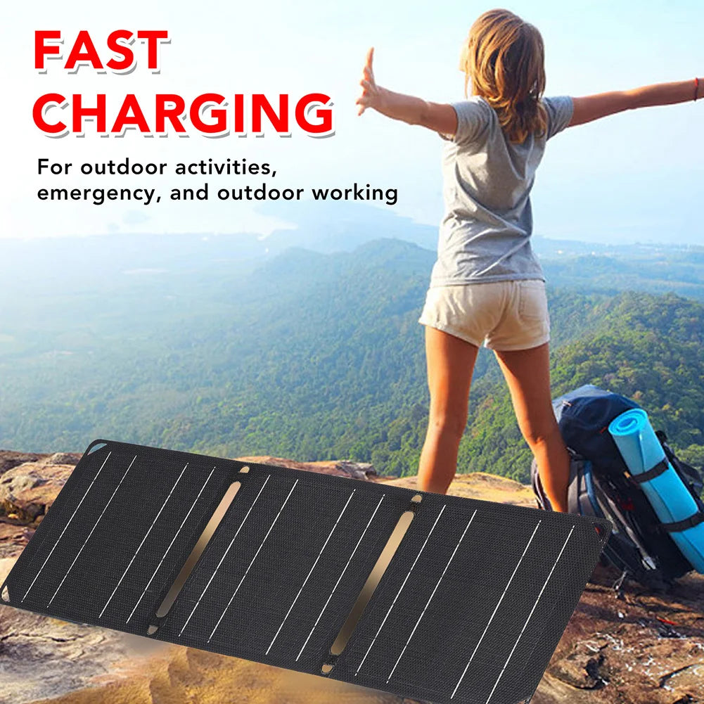 Foldable Solar Power Bank, Portable Phone Charger