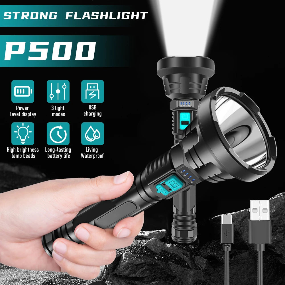 High Power LED Flashlights Rechargeable Camping Torch