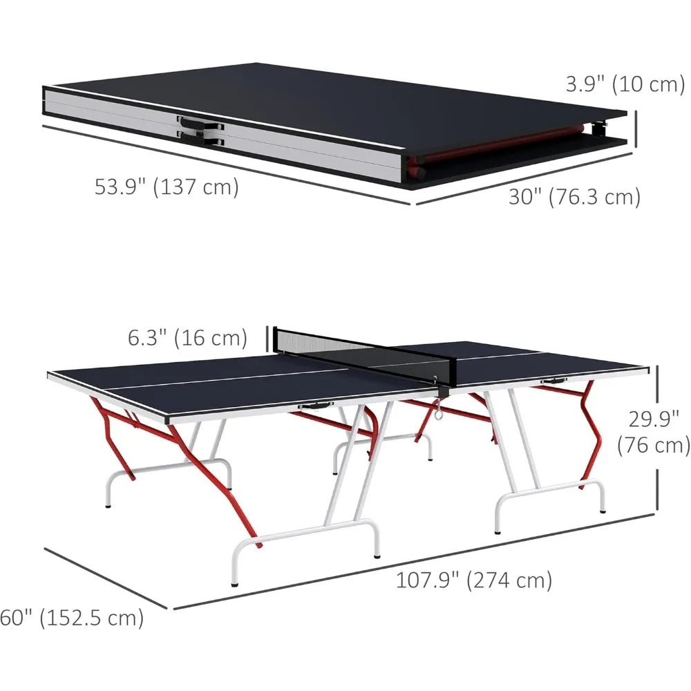 Portable Table Tennis Table with Net, Paddles, Balls