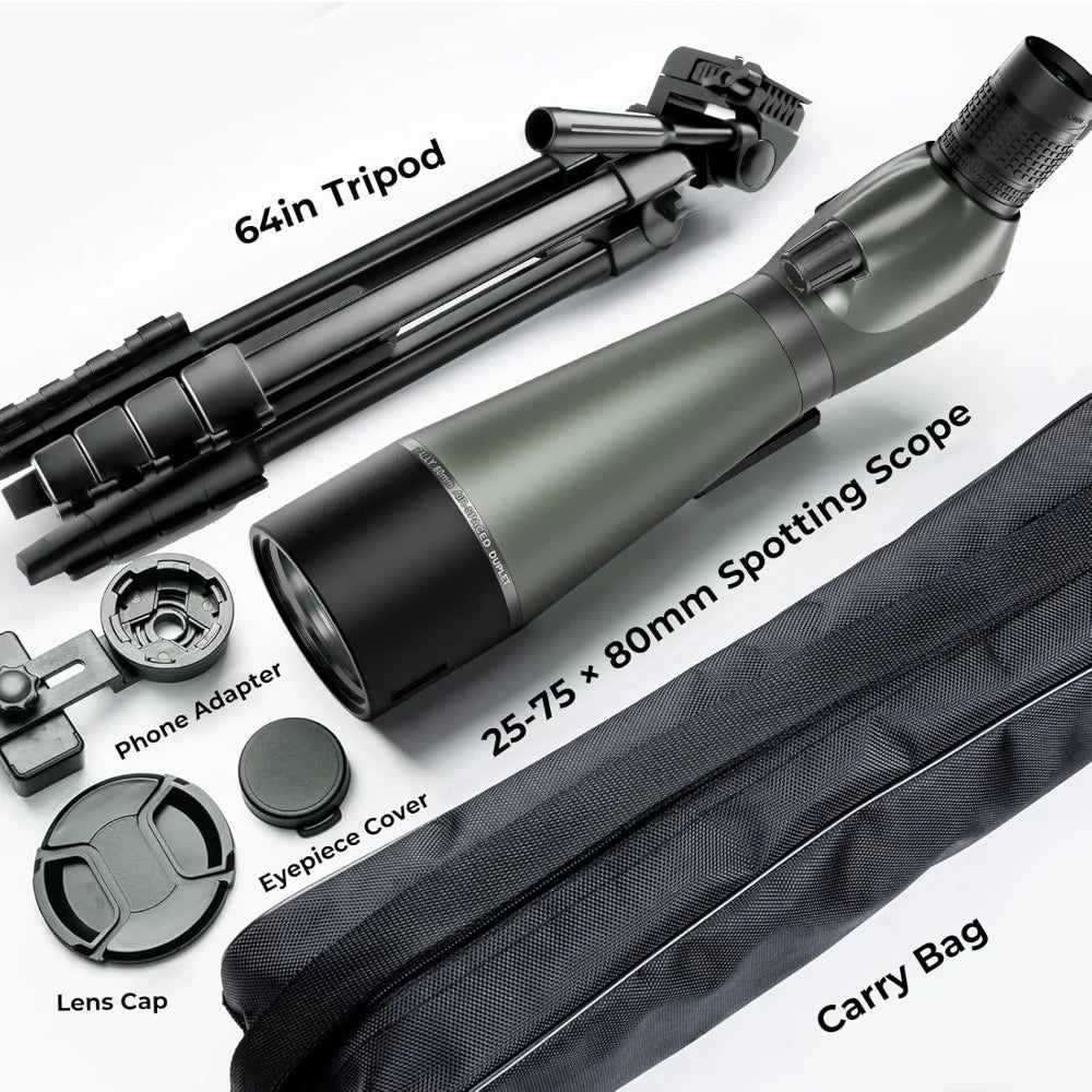 25-75x80 HD Spotting Scope, Tripod