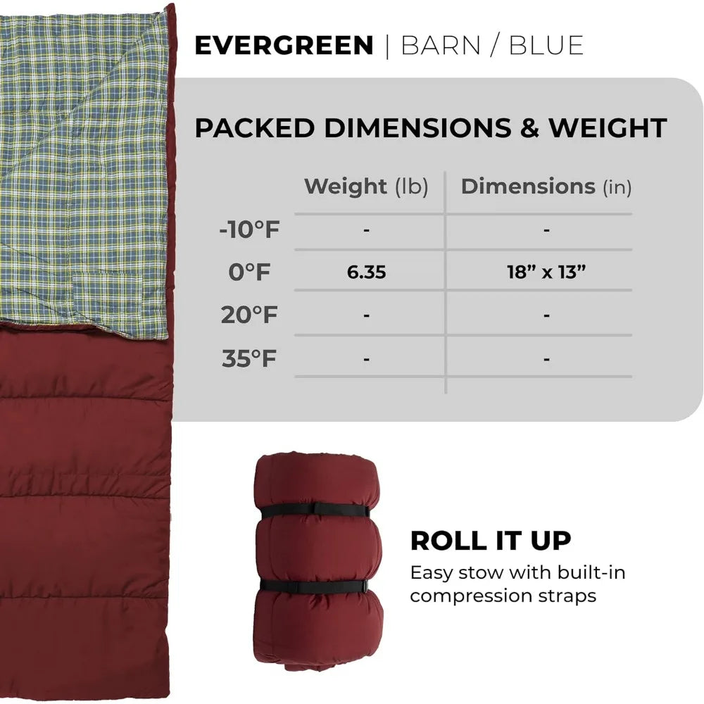 Two-way full L-zip ultra-lightweight sleeping bag.