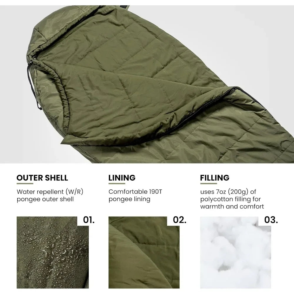 Mummy Sleeping Bag for Camping, Cotton, Winter Warm