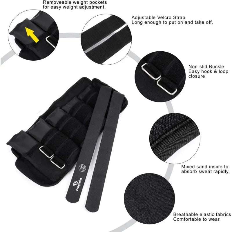 Adjustable Wrist/Ankle Weights with Removable Weight