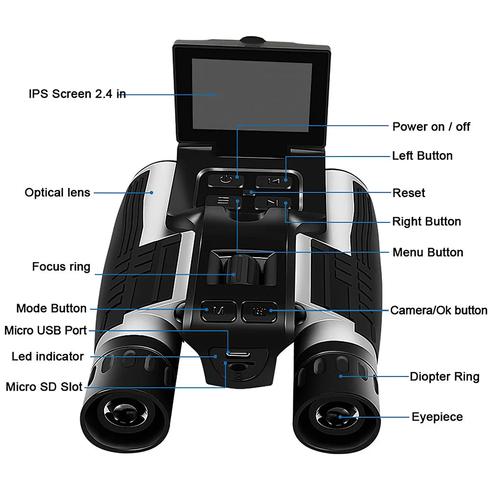 Digital Camera Binoculars, 12X32, 8X Digital Zoom