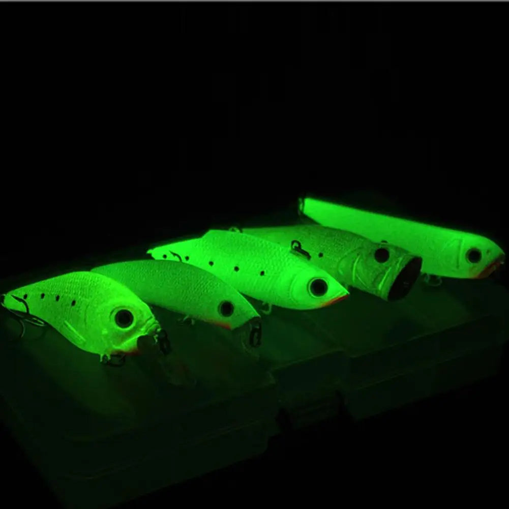 Night Fishing Bait Luminous Popper Crank Lure Kit