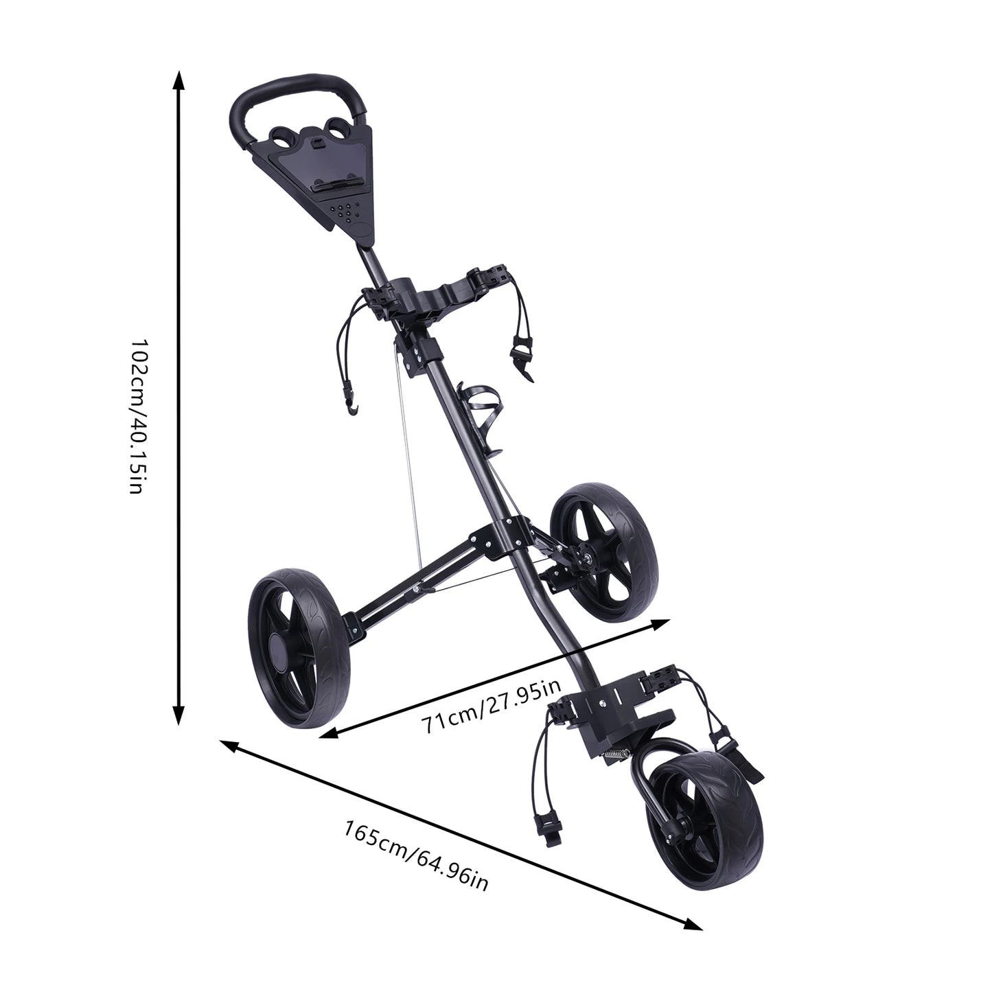 Foldable Golf Trolley, Golf Push Cart with Scoreboard