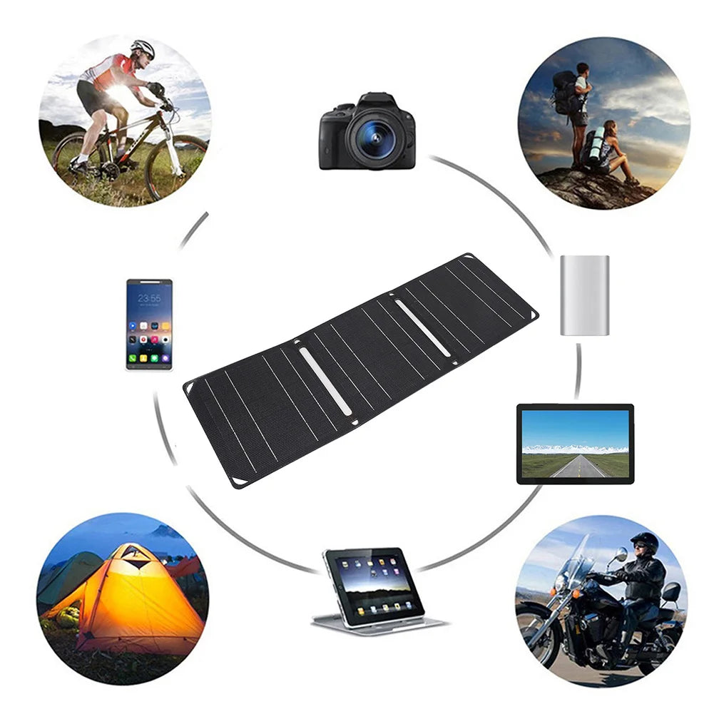 Foldable Solar Power Bank, Portable Phone Charger