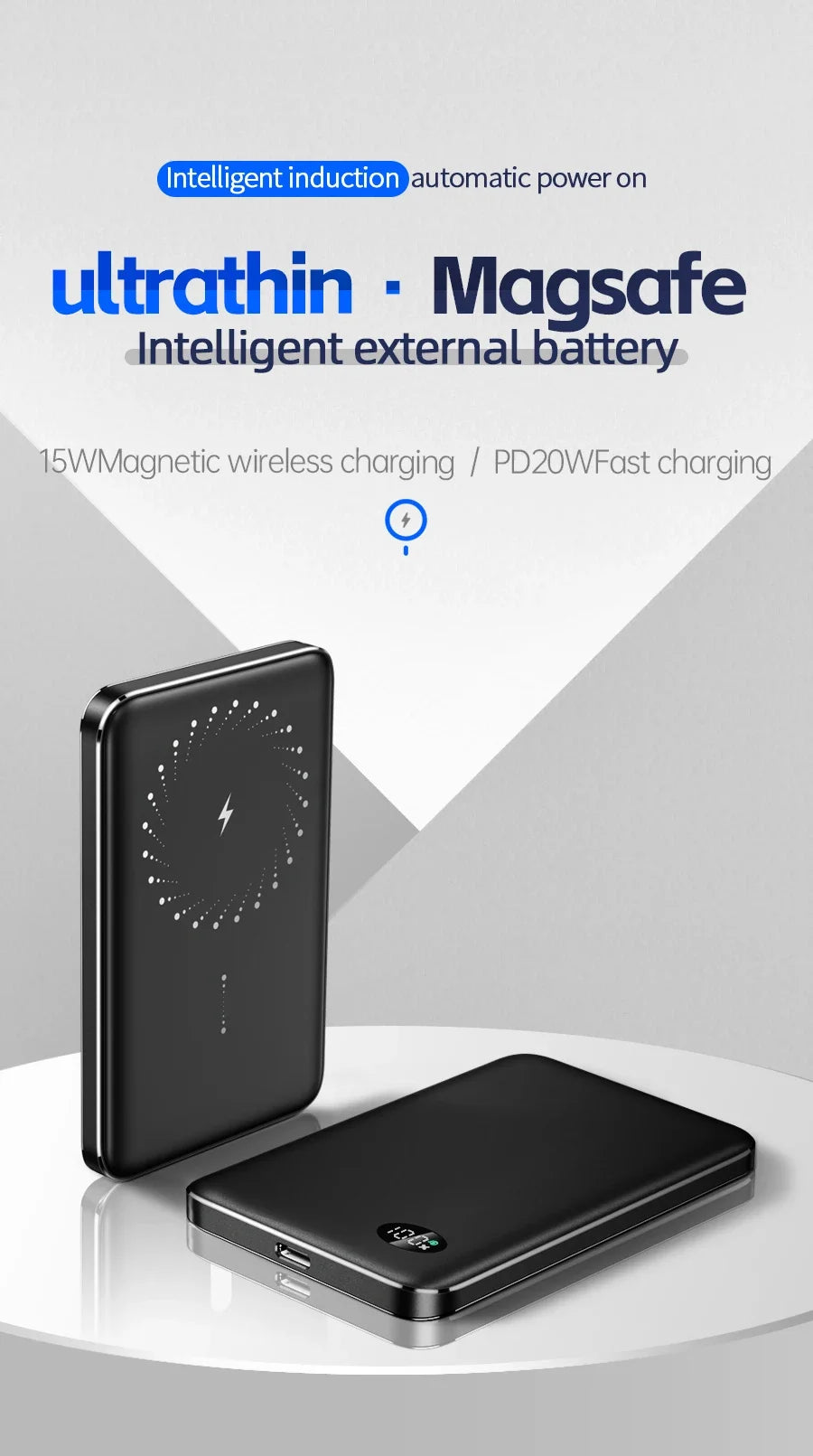 Magnetic Power Bank for Wireless Phone Charging