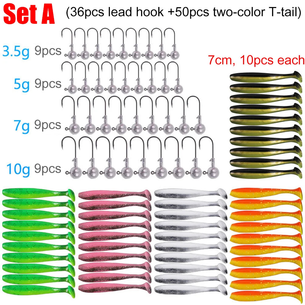 Crank Bait Jig Head Hook Set Fishing Gear