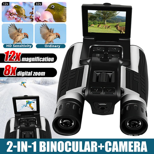 Digital Camera Binoculars, 12X32, 8X Digital Zoom