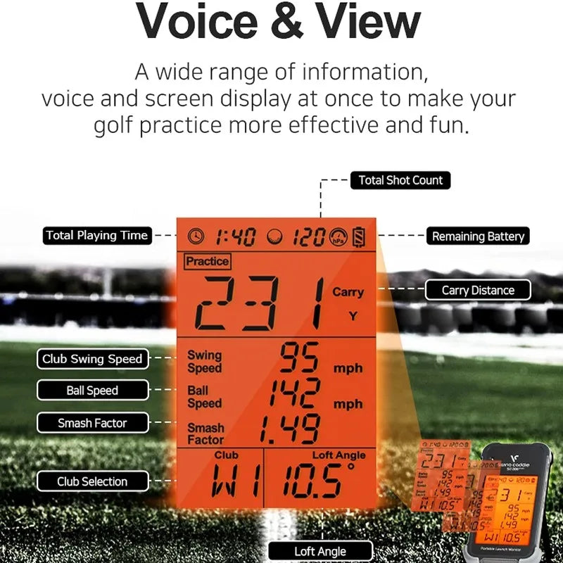 Portable Golf Launch Monitor and Swing Analyzer