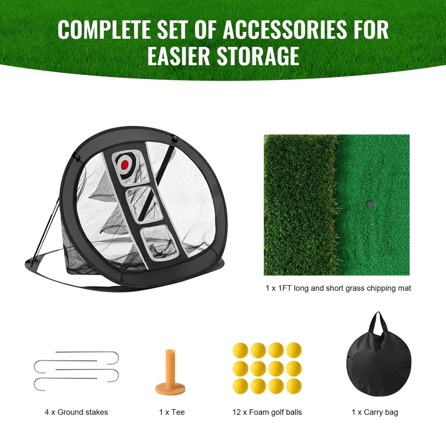 Golf Chipping Net, Pop-Up, Portable, Indoor, Outdoor