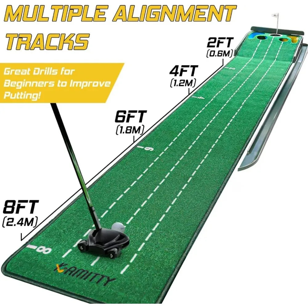 Golf Putting Mat with Ball Return