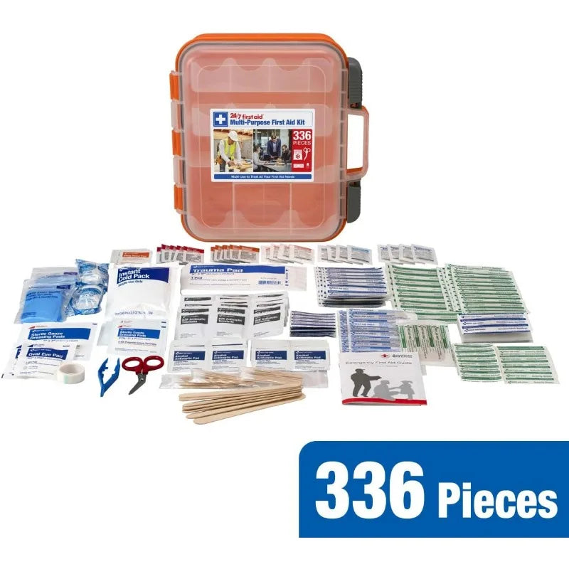 336 Piece First Aid Kit, Plastic Case