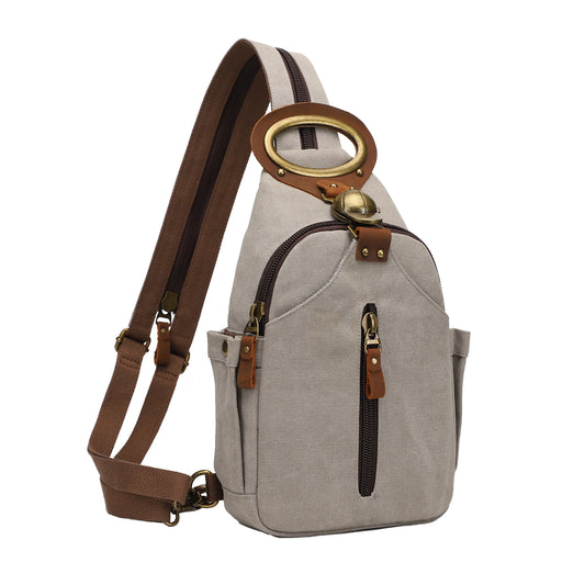 Canvas Sling Bag, Small Backpack For Hiking