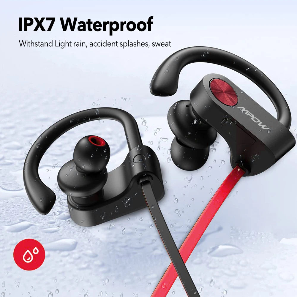 Waterproof Bluetooth Sport Earbuds with Noise Canceling Mic