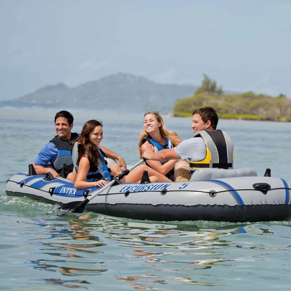 5 Person Inflatable Boat, Trolling Motor, Pump