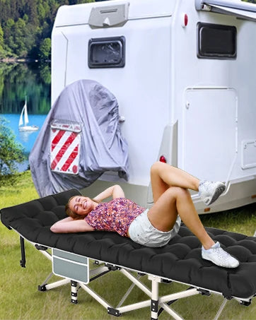 Folding Camping Cot with Mattress, Carry Bag