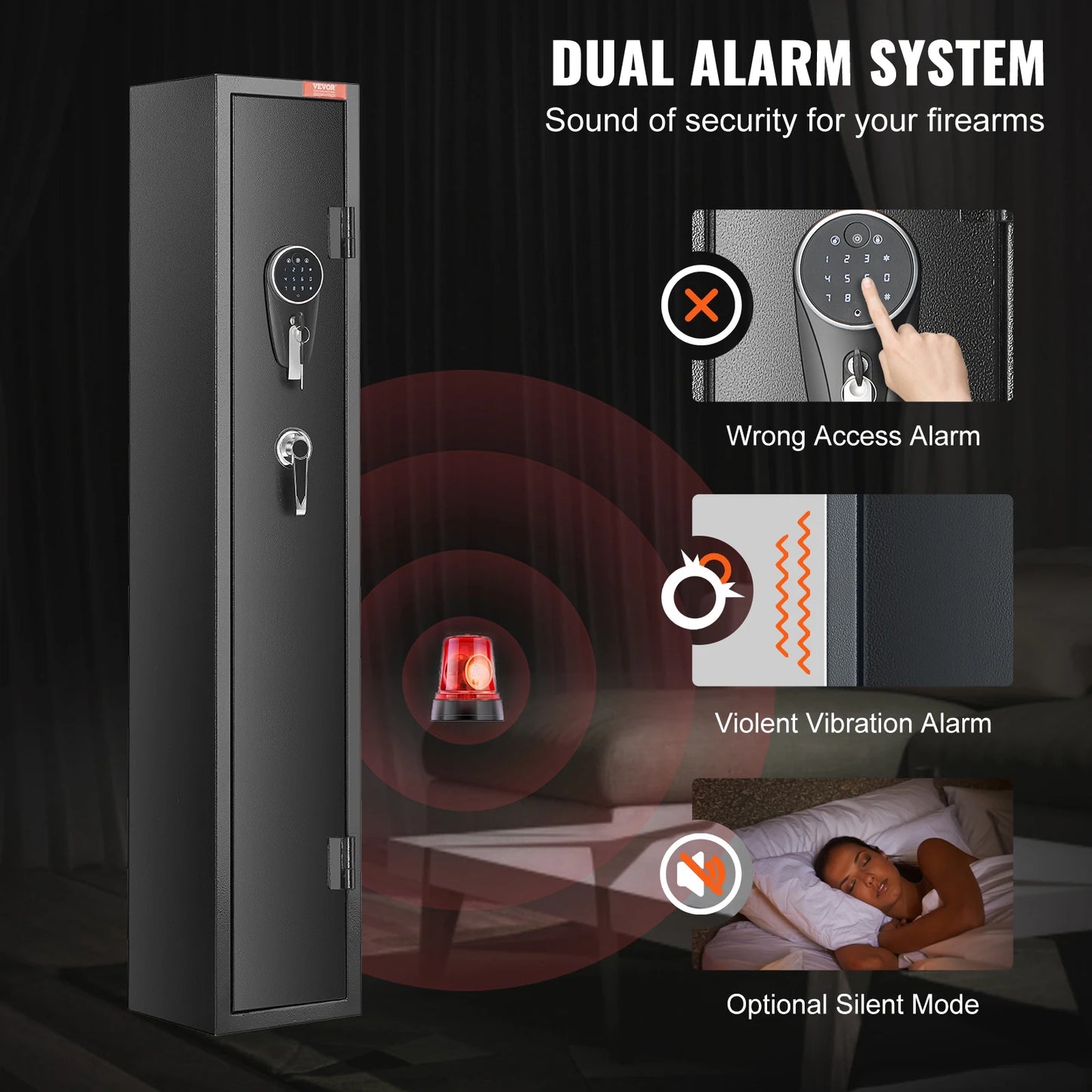 VEVOR 3 Rifles Gun Safe with Digital Keypad