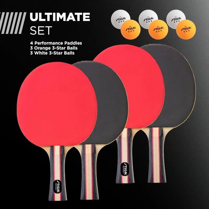 Performance Table Tennis Rackets, Set of Four