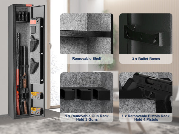 VEVOR 3 Rifles Gun Safe with Digital Keypad